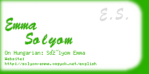 emma solyom business card